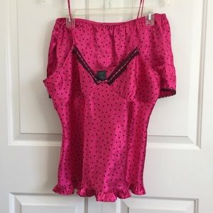 EUC silky pink tank top & shorts PJs